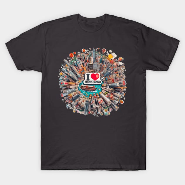 I Love Hong Kong T-Shirt by BukovskyART